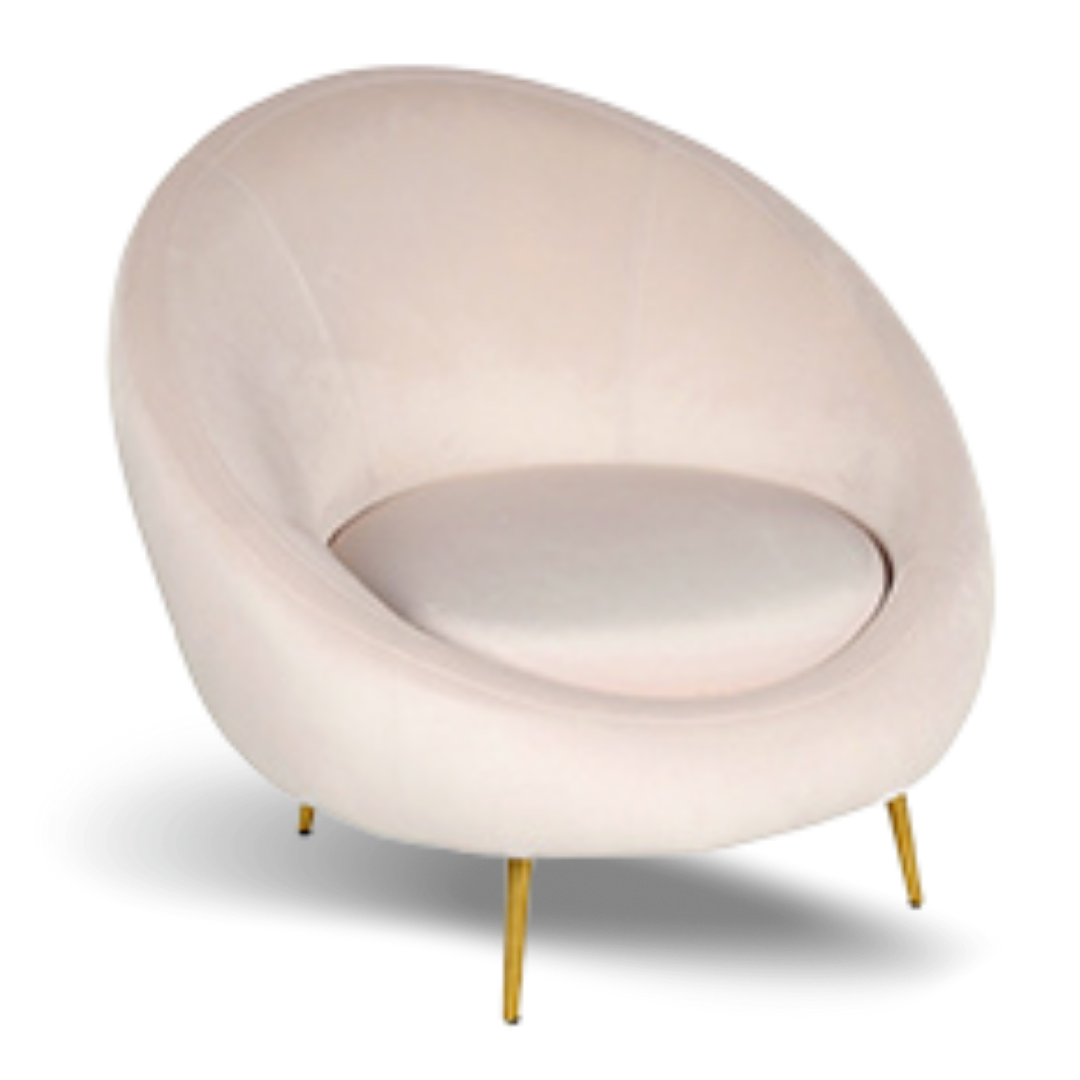 Carrol Accent Chair Ivory Velvet | Event Rentals Dubai