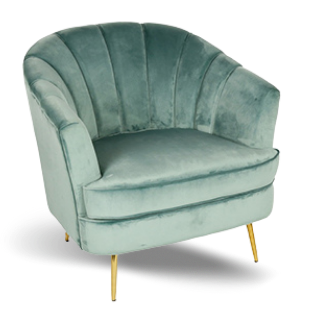 ABROW ACCENT CHAIR GREEN VELVET GOLD LEGS