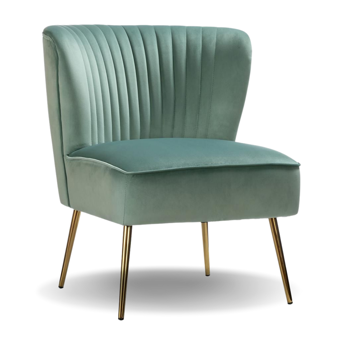 Marika Accent Chair Green Velvet Gold Frame | Event Rentals Dubai