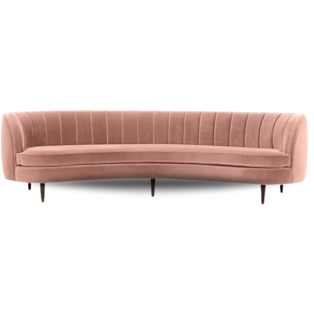 ART DECO XL BRIDAL SOFA DARK PEACH VELVET