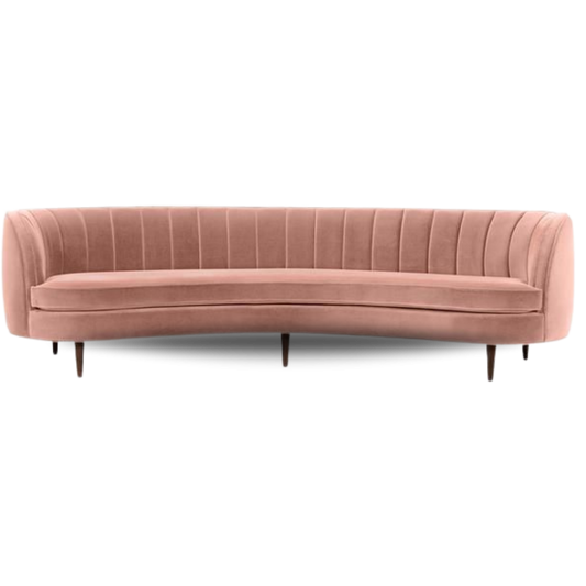 ART DECO XL BRIDAL SOFA DARK PEACH VELVET