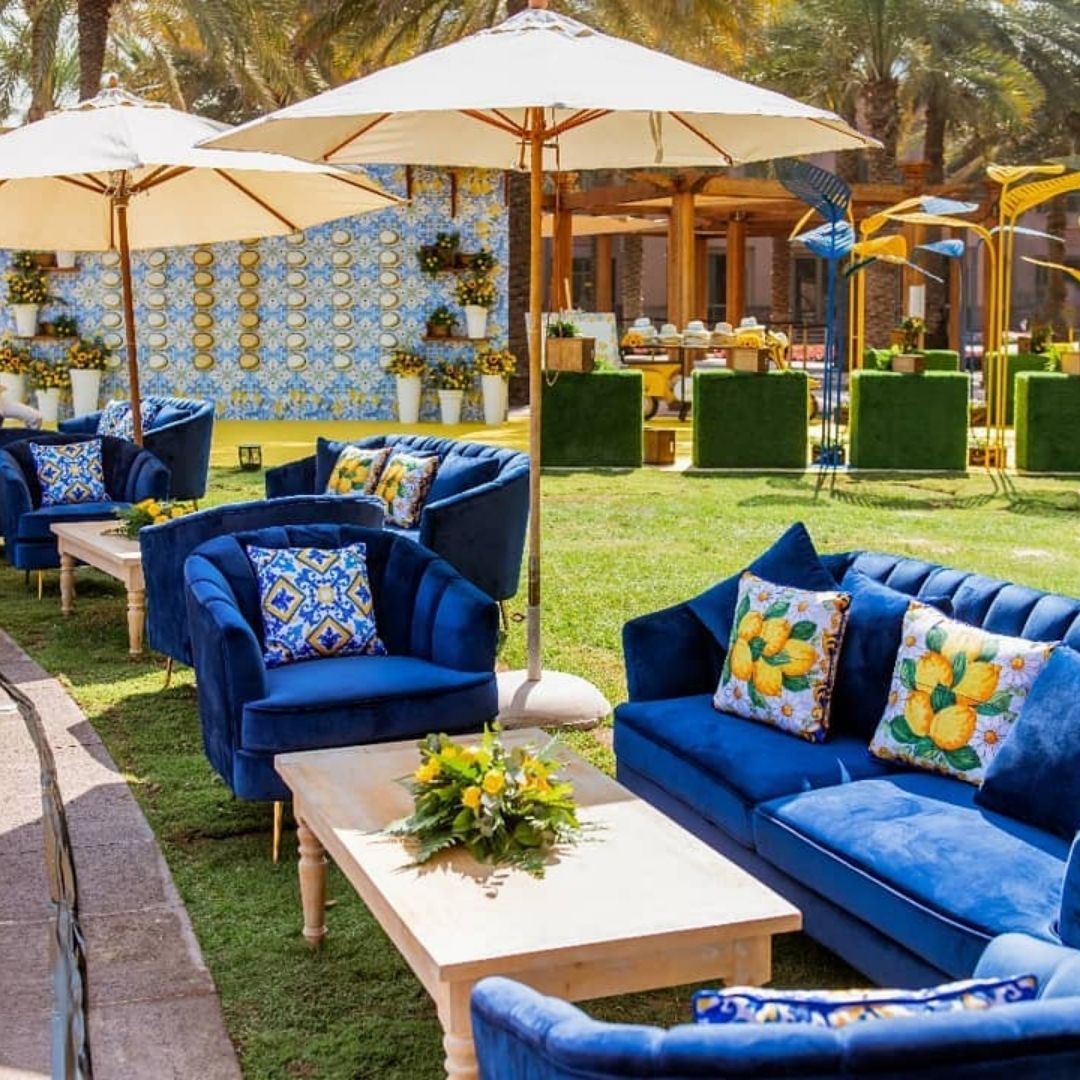 BOWERY LOUNGE SOFA NAVY VELVET 3 SEATS GOLD LEGS