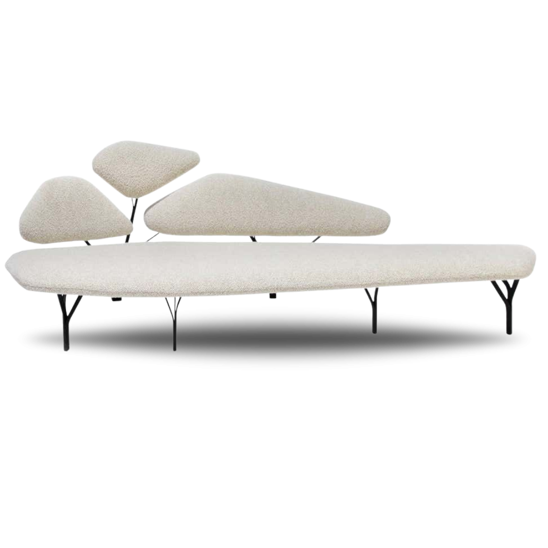 BORGHESE BRIDAL SOFA BEIGE METAL BASE