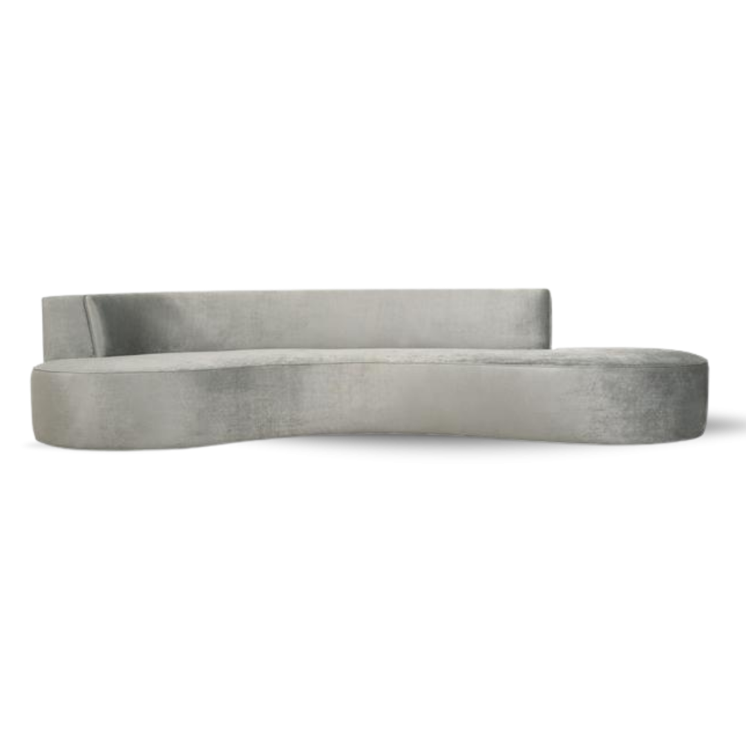 Marseille Bridal Sofa Silver Velvet | Bridal Sofa |Event Rentals Dubai