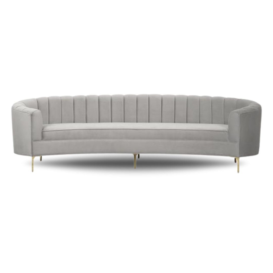 EDEN BRIDAL SOFA SILVER VELVET GOLDEN LEGS