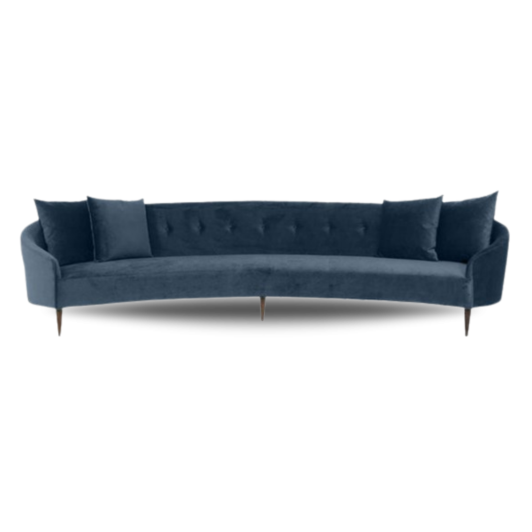 Art Deco XL Bridal Sofa Dark Blue Velvet | Bridal Sofa |Event Rentals Dubai