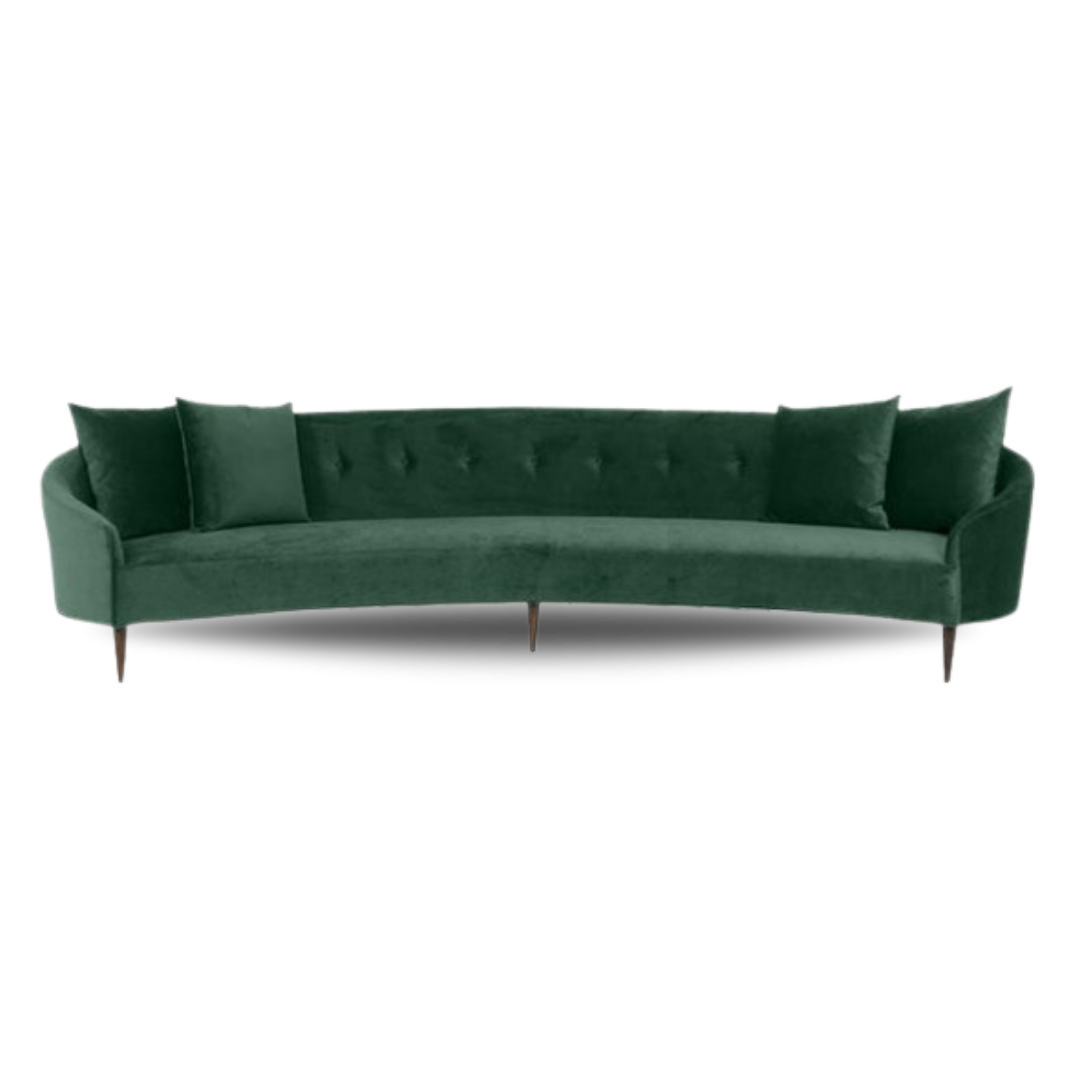 Art Deco XL Bridal Sofa Green Velvet | Bridal Sofa |Event Rentals Dubai