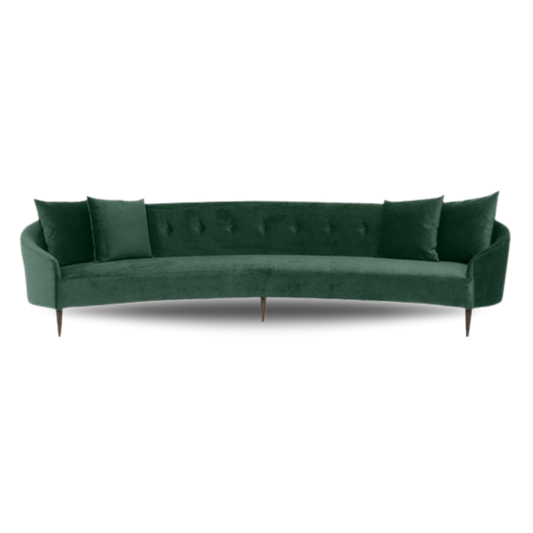 Art Deco XL Bridal Sofa Green Velvet | Bridal Sofa |Event Rentals Dubai
