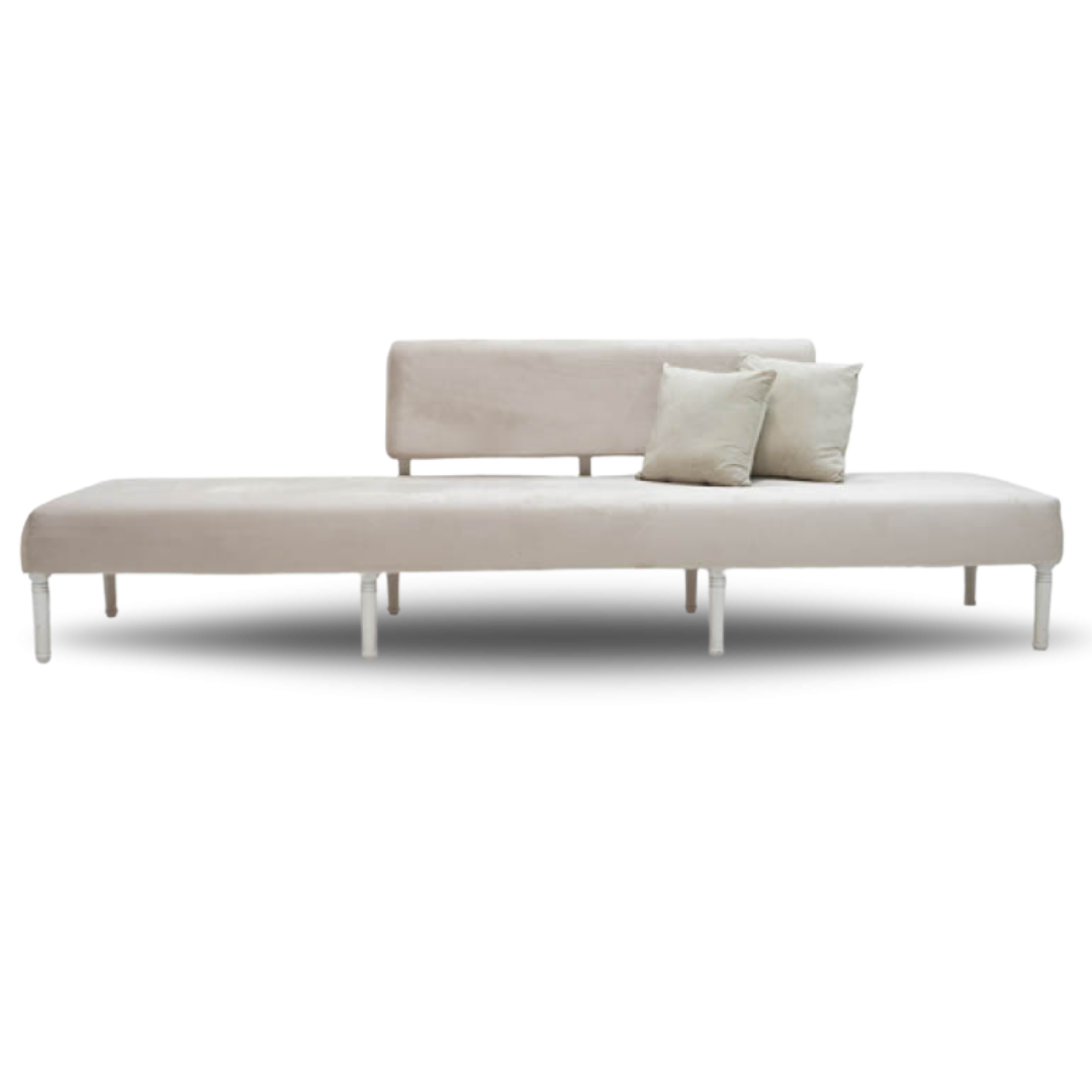 MARSEILLE BRIDAL SOFA OYSTER VELVET WOODEN LEGS