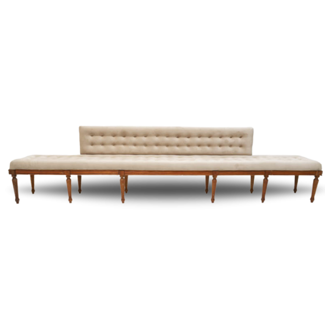 VINTAGE MINERA BRIDAL SOFA BEIGE WOODEN LEGS