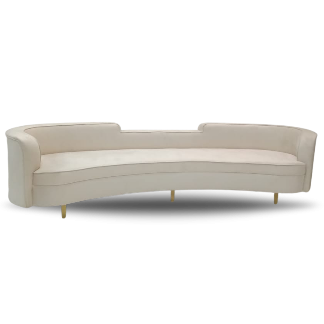 BONSALLO BRIDAL SOFA OYSTER VELVET WOODEN LEGS
