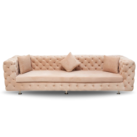 PALM BEACH BRIDAL SOFA PEACH VELVET GOLD LEGS