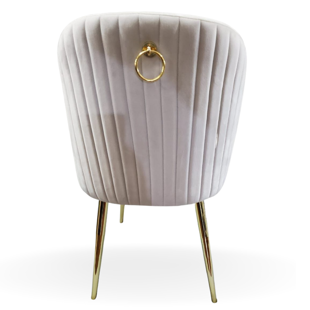 CAELYNN DINING CHAIR LIGHT GRAY VELVET GOLD LEGS