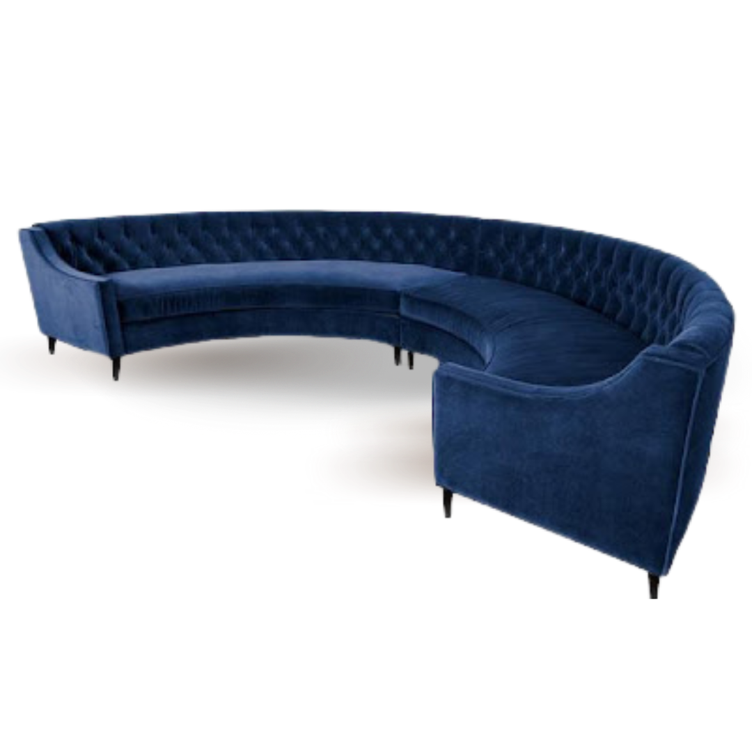 ENDLESS LARGE CURVE 8 SEATS LOUNGE SOFA BLUSG PINK VELVET
