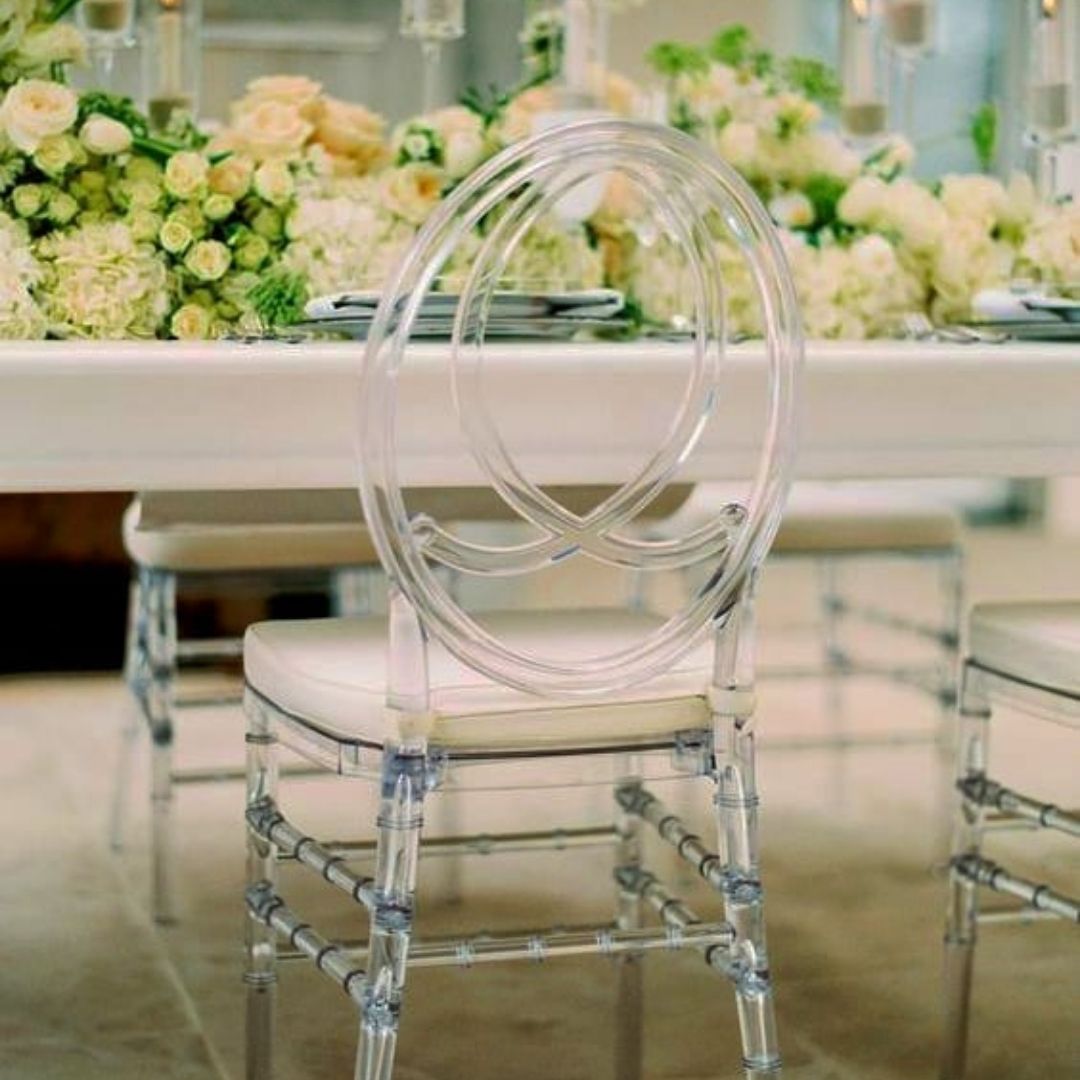 Acrylic Chanel Dining Chair Transparent | Event Rental Dubai
