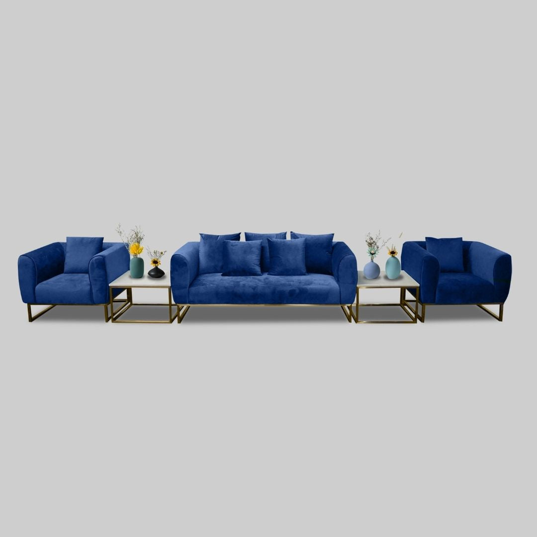 HETHRO LOUNGE SOFA 3 SEATS VELVET NAVY COLOR