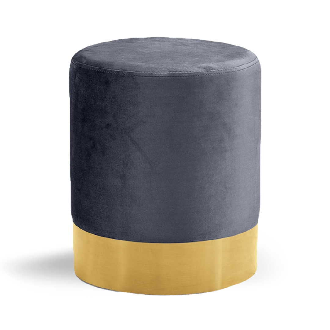 Hethro Round Ottoman Dusty Pink Velvet Gold Base| Event Rentals Dubai