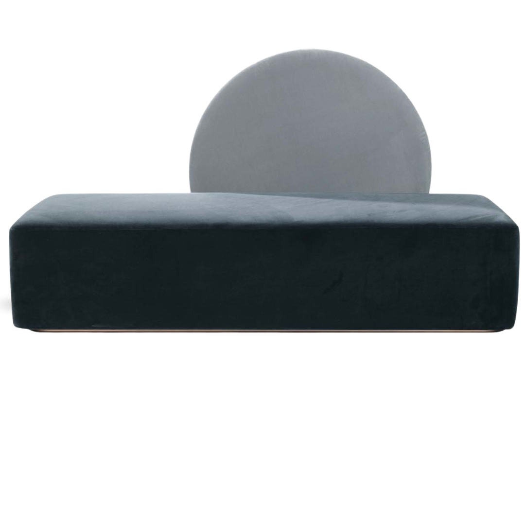 HORIZON BRIDAL SOFA BLUE & GREEN VELVET ROUND BACK