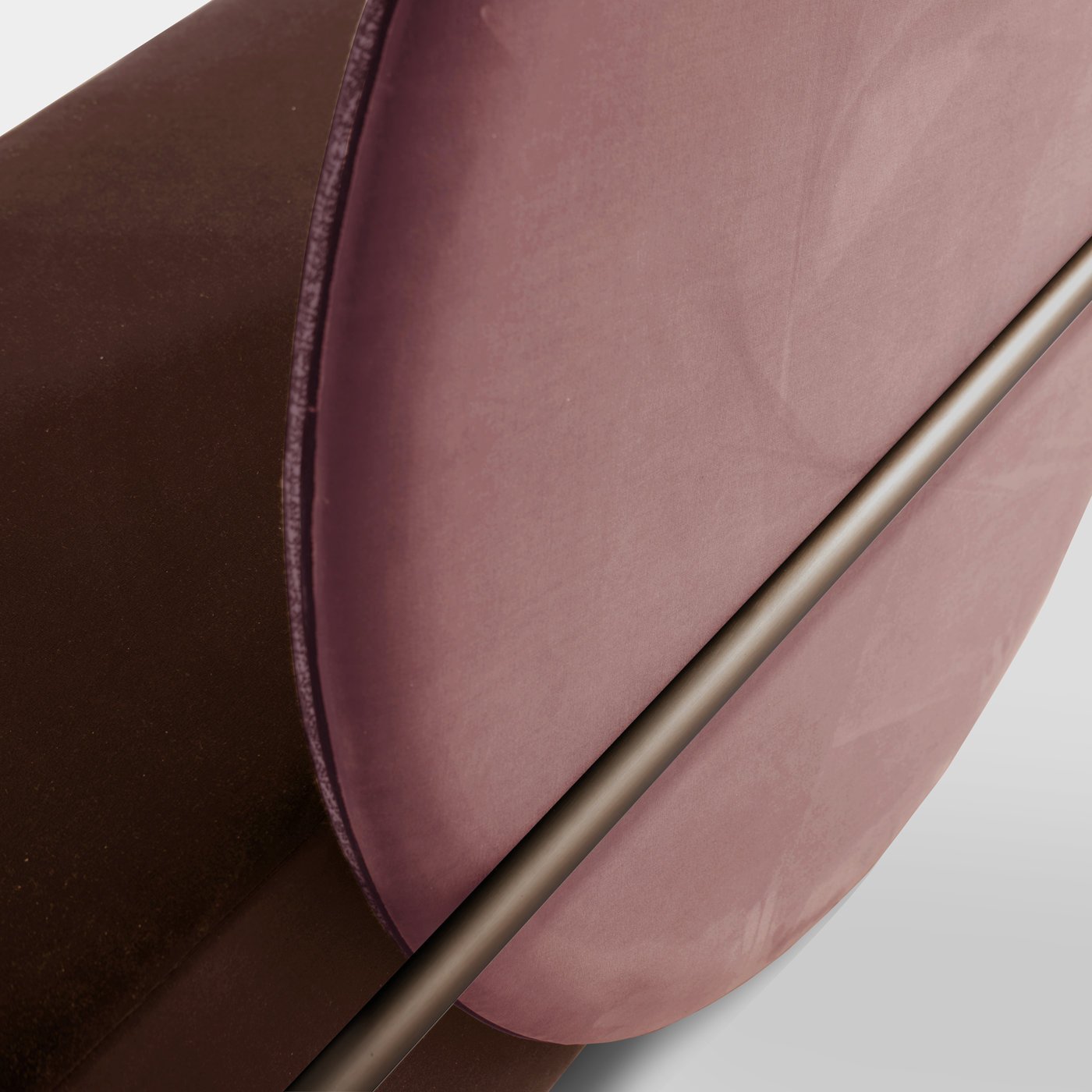 HORIZON BRIDAL SOFA BROWN & PINK VELVET ROUND BACK