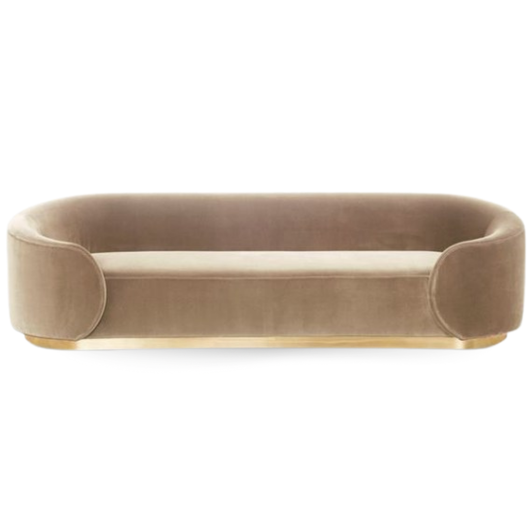 LEXINGTON LARGE LOUNGE SOFA 5 SEATS BEIGE VELVET