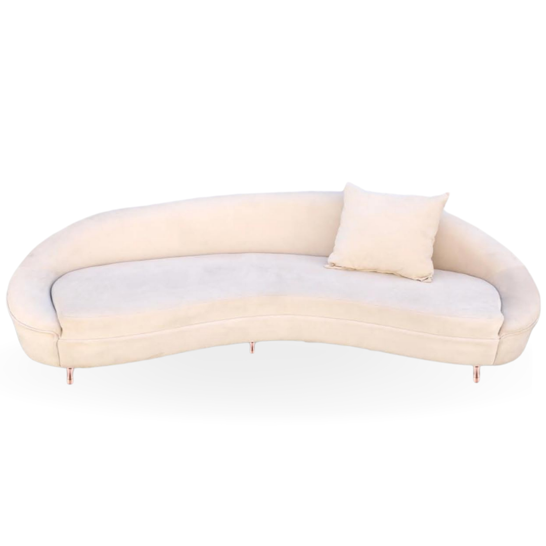 OASIS LOVESEAT VELVET 3 SEATS LOUNGE CURVE PINK SOFA