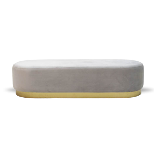 THE PILL BRIDAL BENCH GREY VELVET GOLD BASE