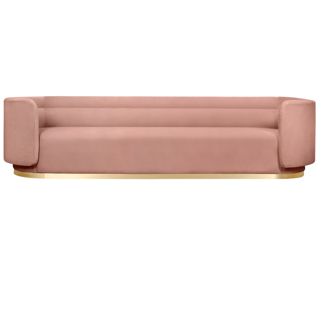 SANTORINA BRIDAL SOFA OYSTER VELVET GOLDA BASE