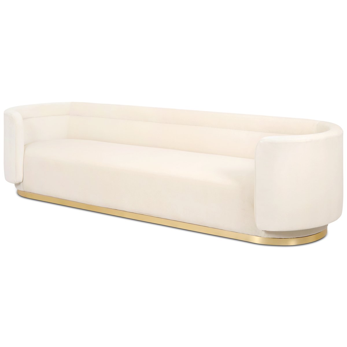 SANTORINA BRIDAL SOFA OYSTER VELVET GOLDA BASE