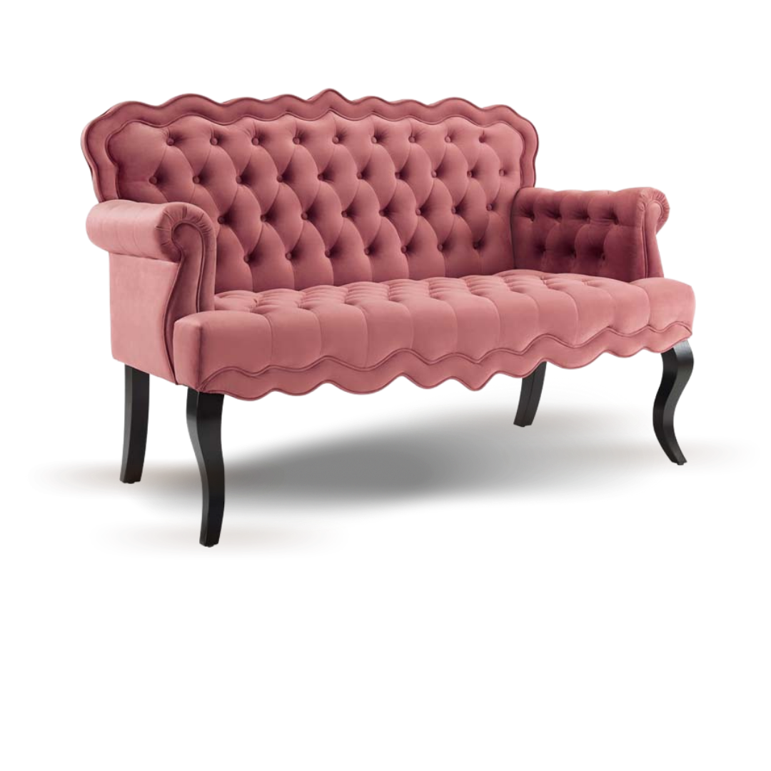 VINTAGE ITALIAN BRIDAL SOFA DUSTY PINK VELVET