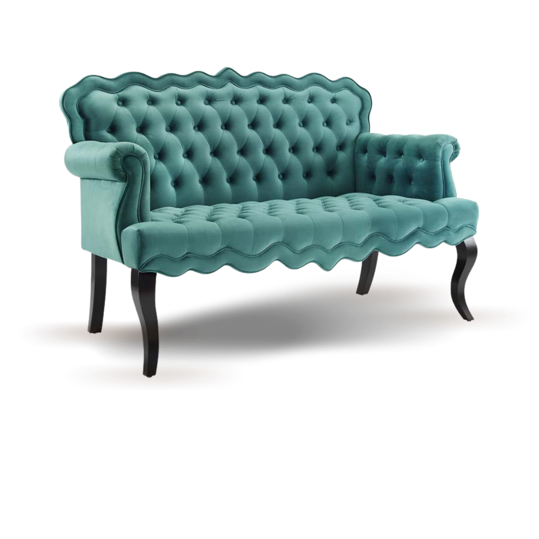 VINTAGE ITALIAN BRIDAL SOFA TOPAZ VELVET