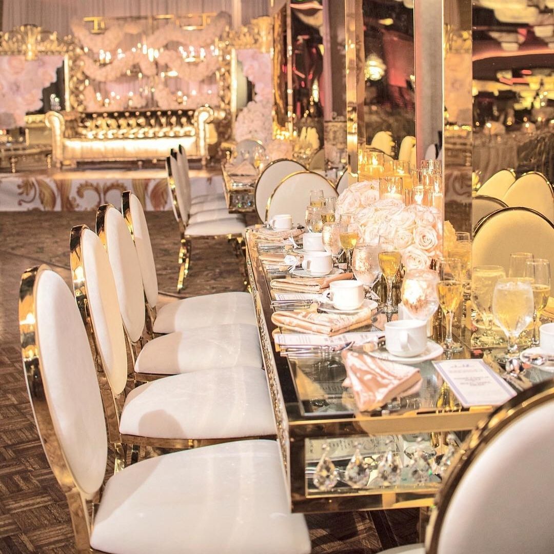 Oakland Dining Chair Gold | Event Rentals Dubai