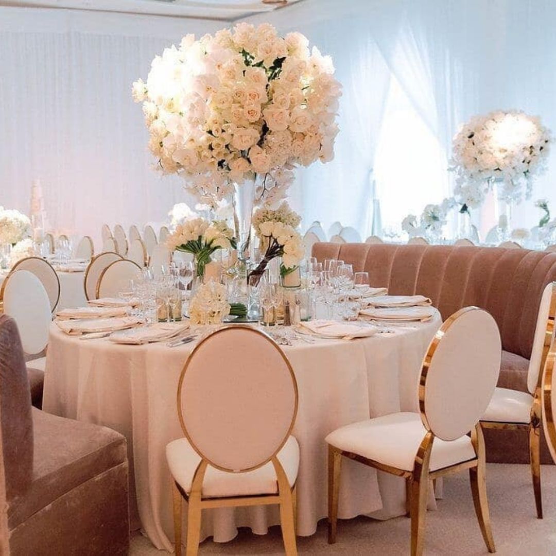 Oakland Dining Chair Gold | Event Rentals Dubai