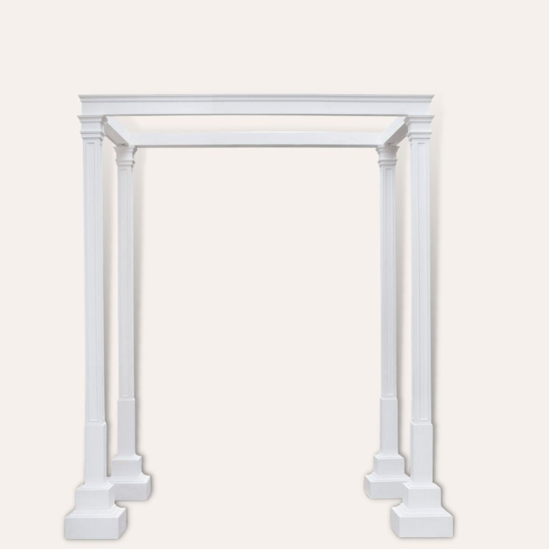 WHITE WOODEN STRUCTURE GAZEBO TOSKANA 300CM x 250CM