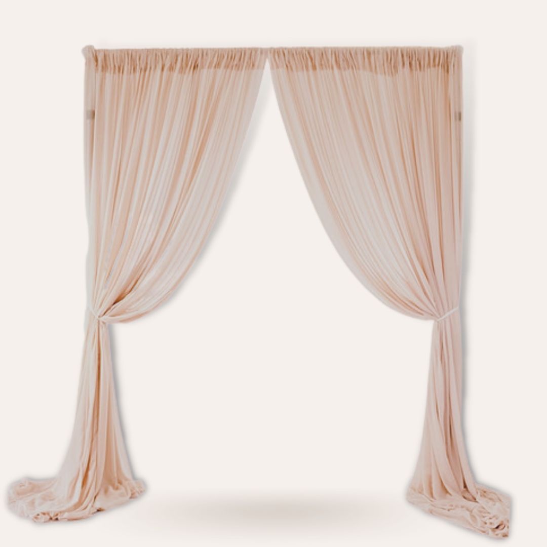 SIMPLE FABRIC ARCH WITH FRESH FLOWERS 260CM x 215CM