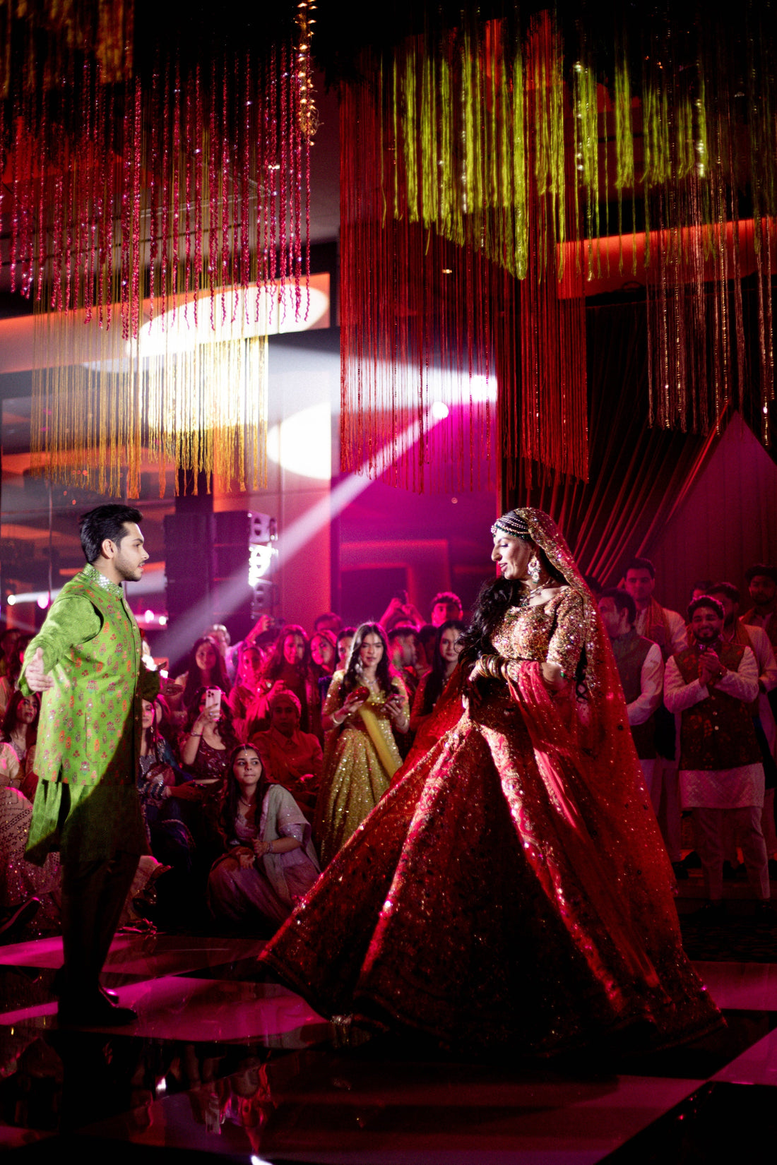 Indian wedding Dubai colorful decoration and stage setup by Olga Events