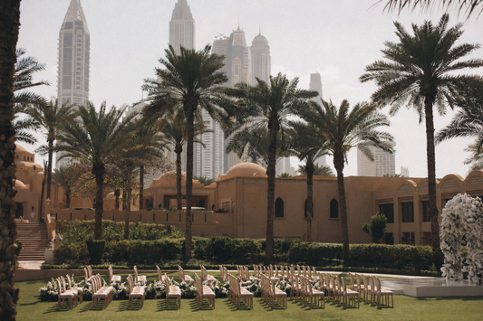 Large wedding venue Dubai setup for 300 guests by Olga Events