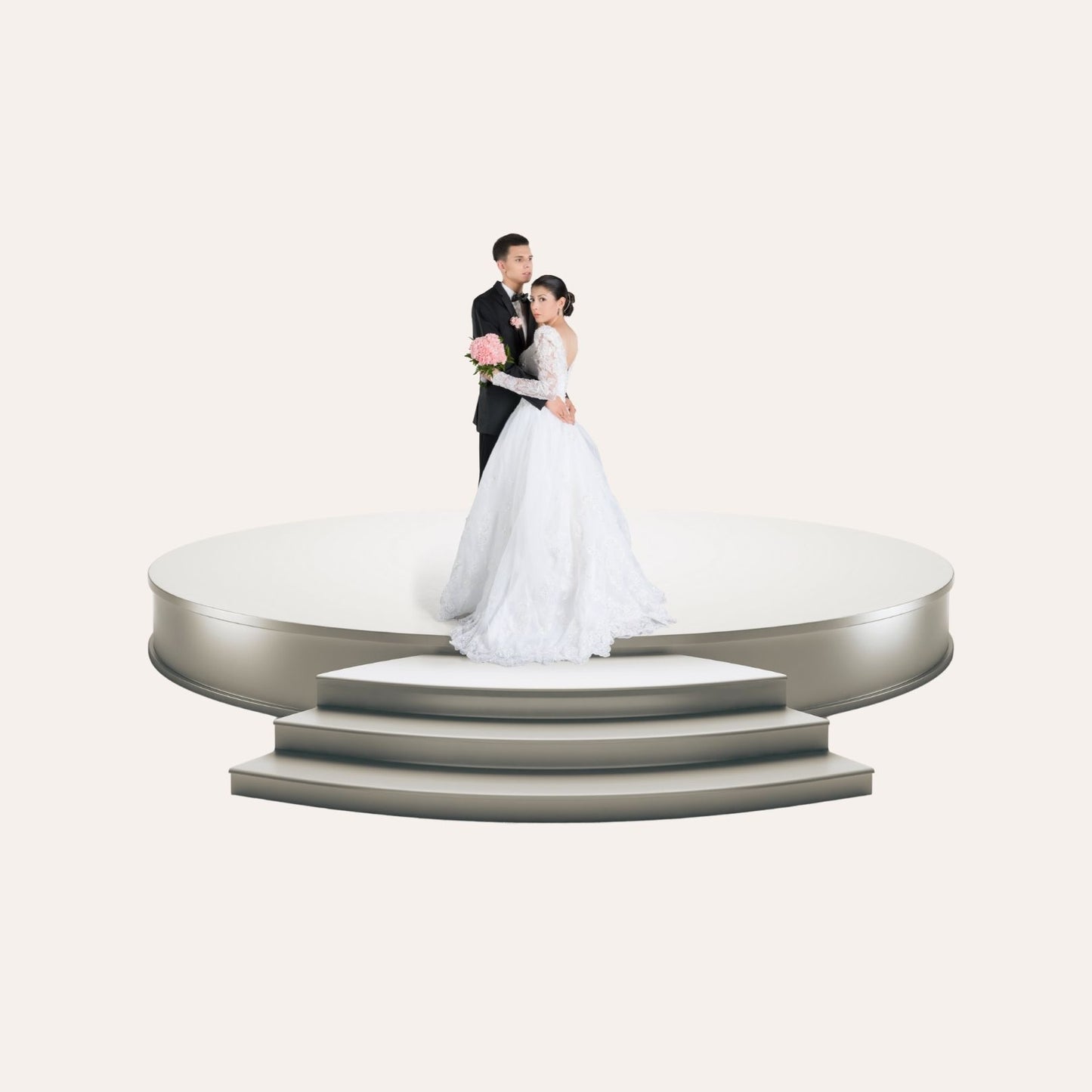 ROUND STAGE BLACK LED CORNER 5Mx5Mx50CM