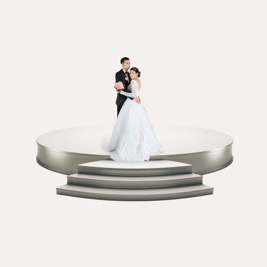 ROUND STAGE BLACK LED CORNER 5Mx5Mx50CM