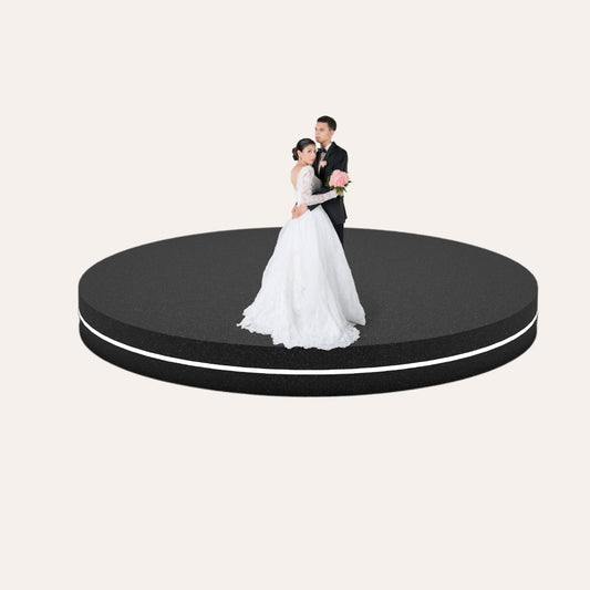 ROUND STAGE BLACK LED CORNER 5Mx5Mx20CM CUSTOM COLOR