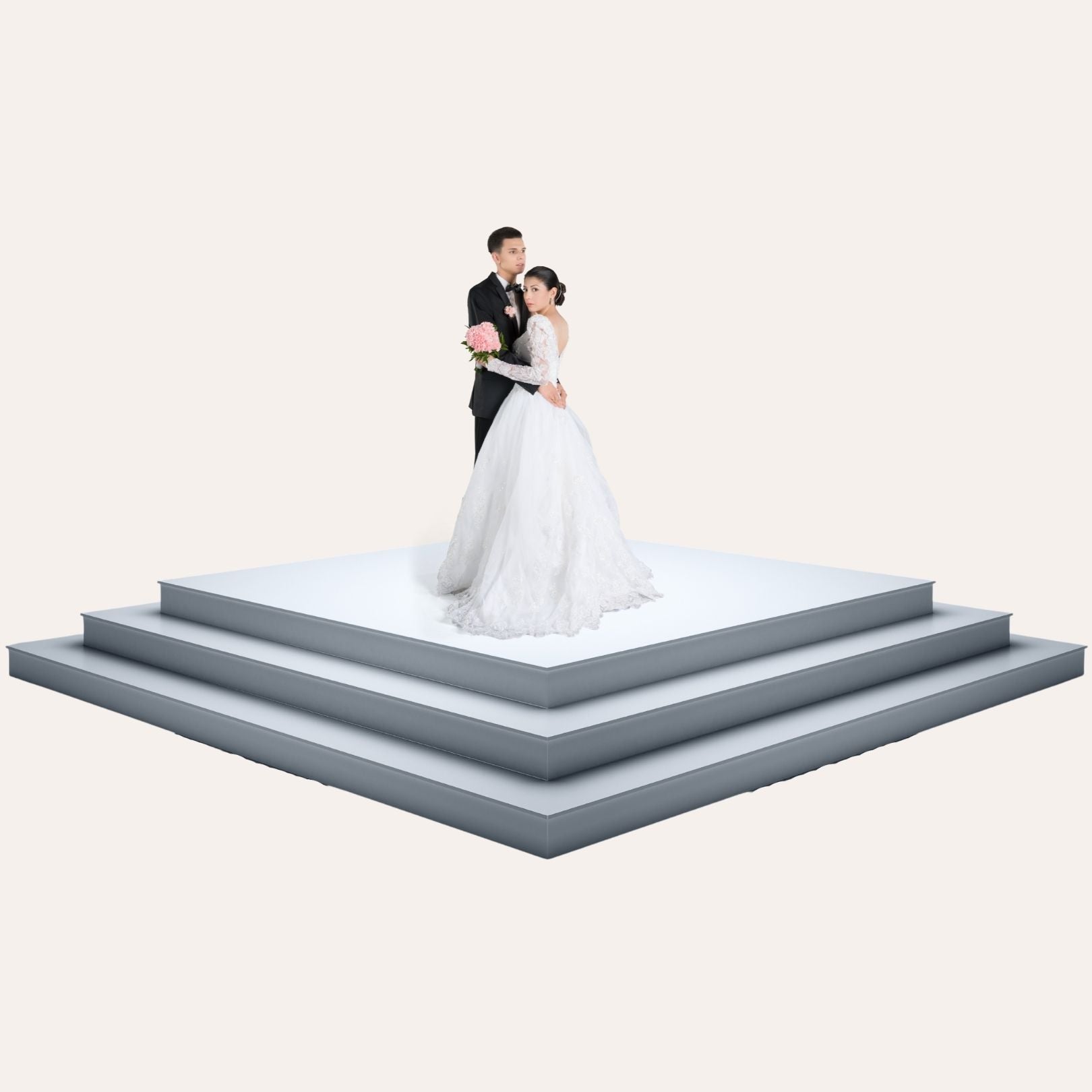Wedding Stage White Acrylic Two Steps 6m x 6m