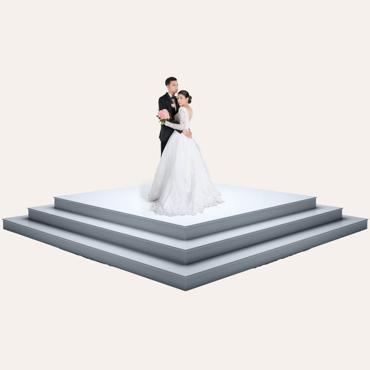Wedding Stage White Acrylic Two Steps 6m x 6m