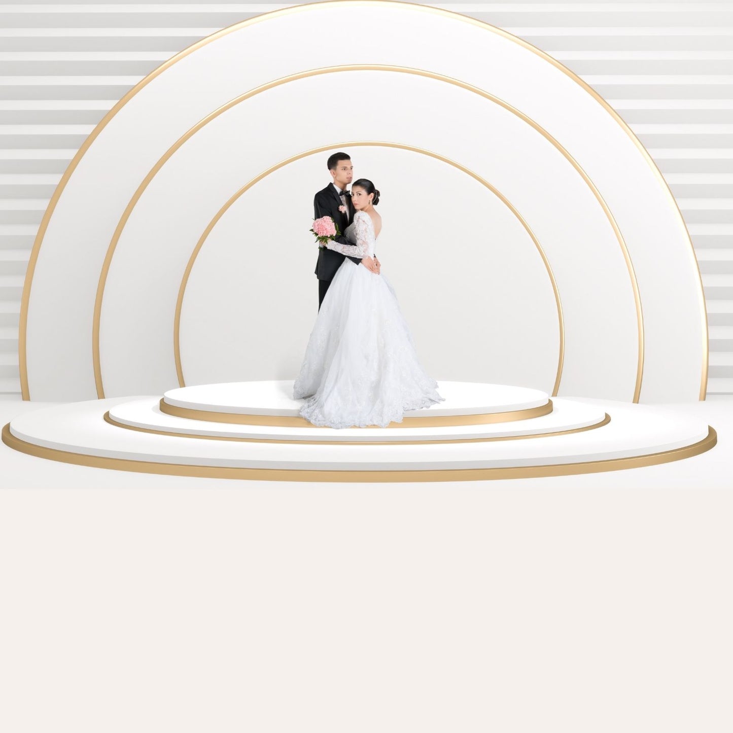 ROUND STAGE WITH BACKDROP 6Mx6Mx30CM