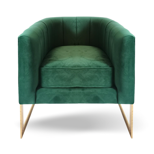 HETHRO ACCENT CHAIR GREEN VELVET GOLD LEGS