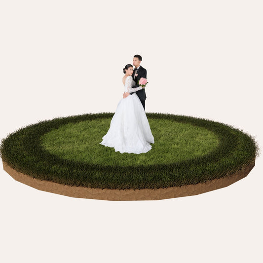 ROUND STAGE WITH GRASS 6Mx6Mx20CM