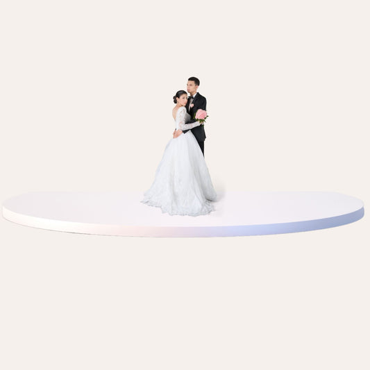 ROUND STAGE WITH WHITE GLOSSY 6M x6M