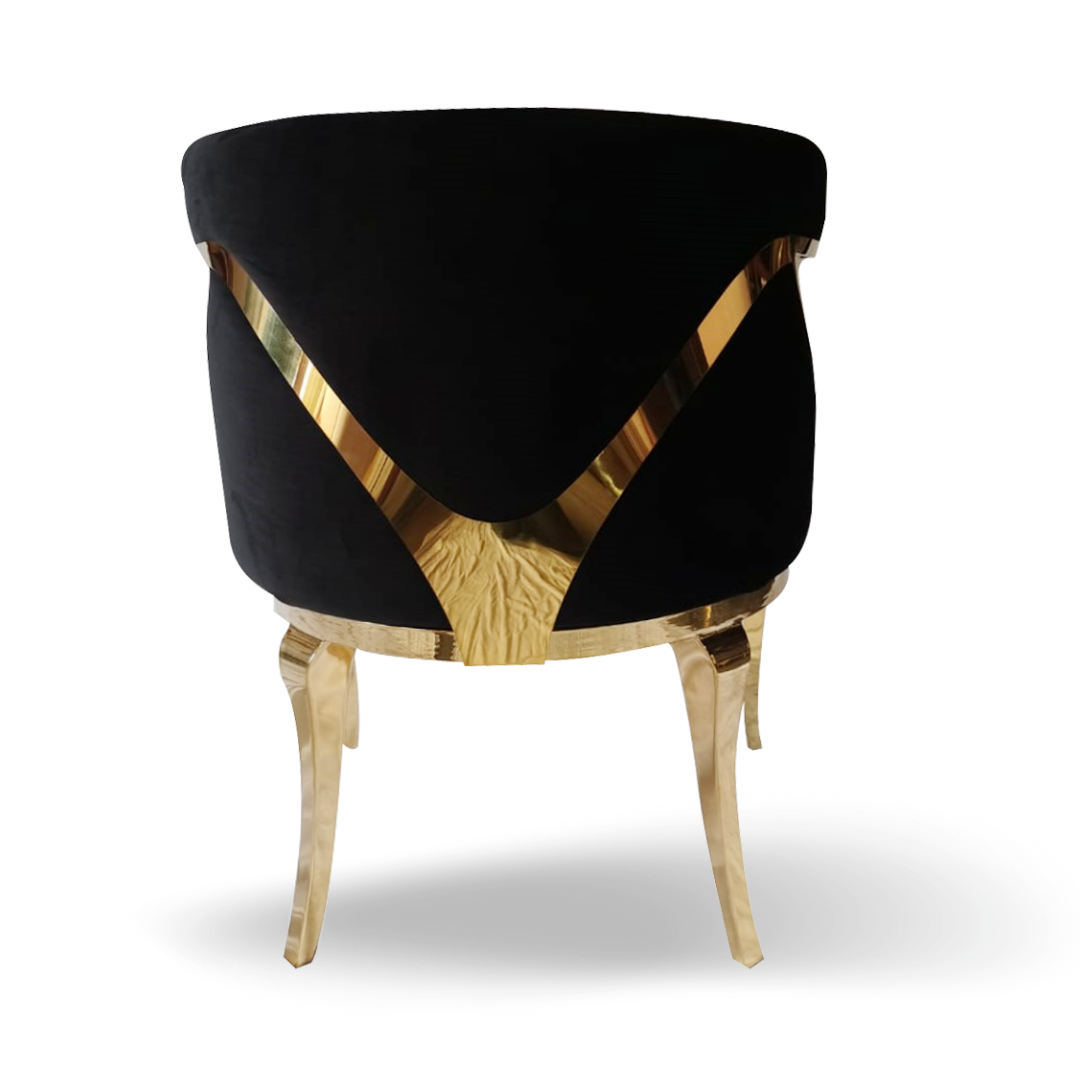 EYE LID ACCENT CHAIR BLACK VELVET GOLD FRAME