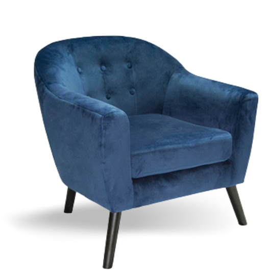 Lexington Accent Chair Navy Velvet Gold Frame | Event Rentals Dubai
