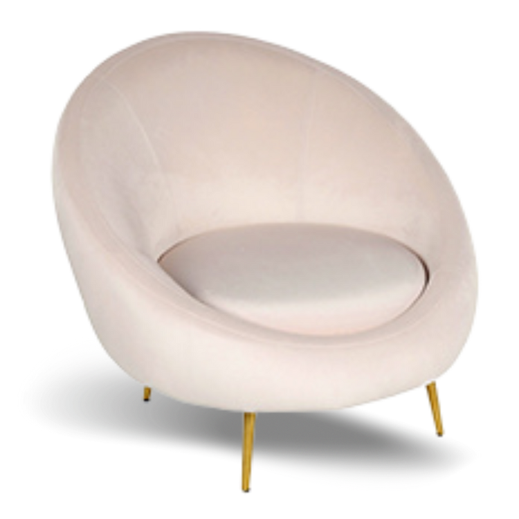 Carrol Accent Chair Ivory Velvet | Event Rentals Dubai