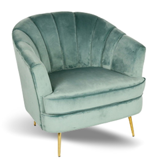 ABROW ACCENT CHAIR GREEN VELVET GOLD LEGS