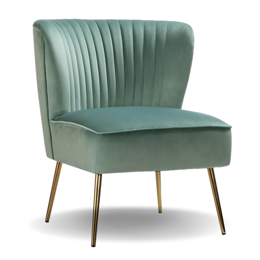 Marika Accent Chair Green Velvet Gold Frame | Event Rentals Dubai